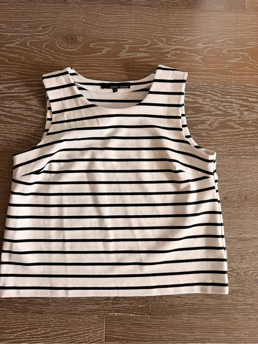 Amanda & Chelsea White and Black Striped Sleeveless Tank